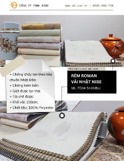 Rèm Roman Vải Nhật ML-7034 Shikibu