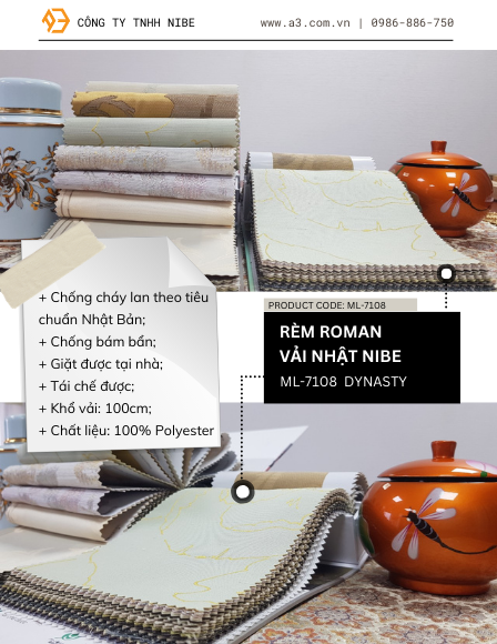Rèm Roman Vải Nhật ML-7108 Dynasty
