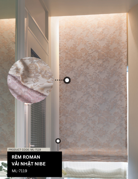 Rèm Roman Vải Nhật ML-7119 NOI