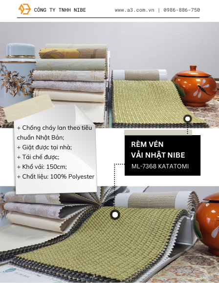 Rèm Cửa Vải Nhật ML-7368 Katatomi