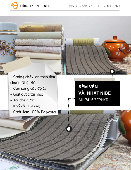 Rèm Cửa Vải Nhật ML-7416 Zephyr