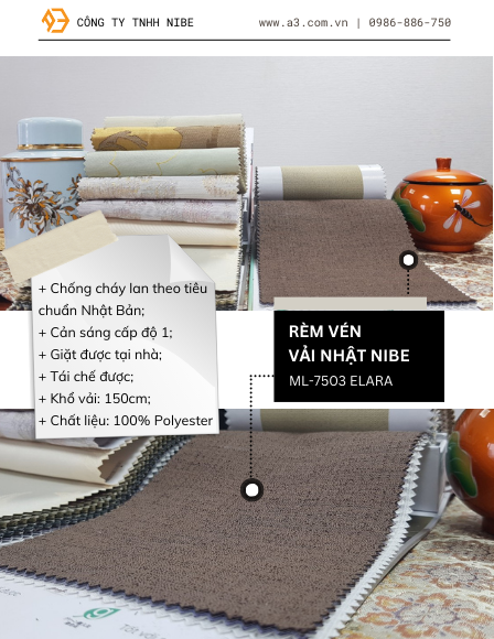 Rèm Cửa Vải Nhật&nbsp;ML-7503 Elara