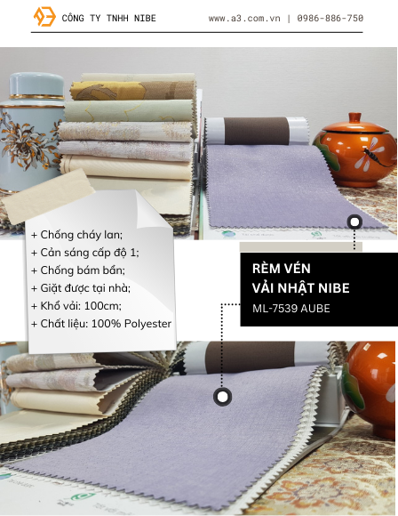 Rèm Cửa Vải Nhật ML-7539 Aube