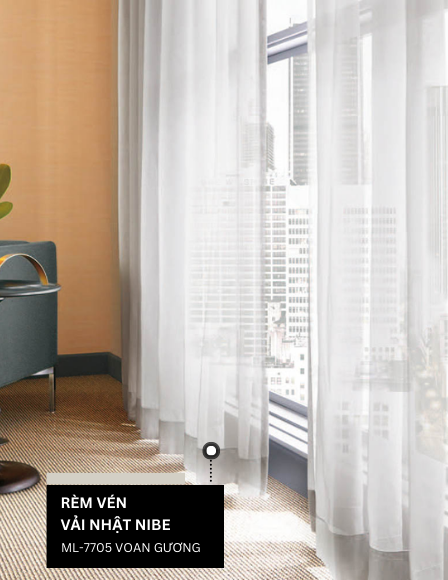 Rèm Cửa Vải Nhật&nbsp;ML-7705 Voan Gương